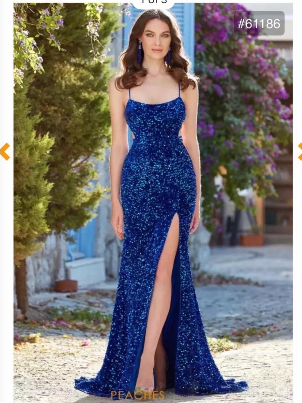 Peaches Alyce Paris Royal Blue Fitted Prom Dress